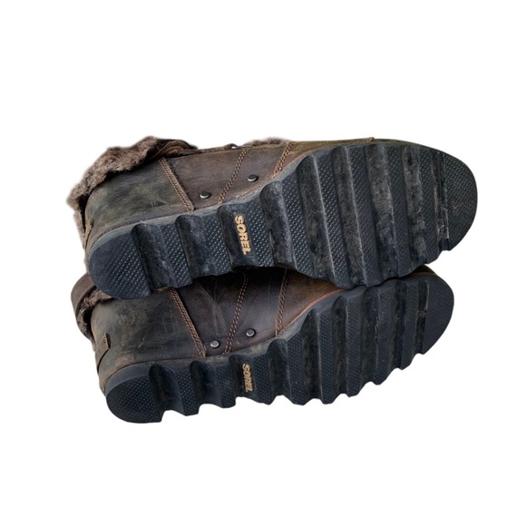 Sorel Womens Joan of Arctic Wedge Ankle Boots Size 8 Waterproof Leather Faux Fur - Picture 7 of 8